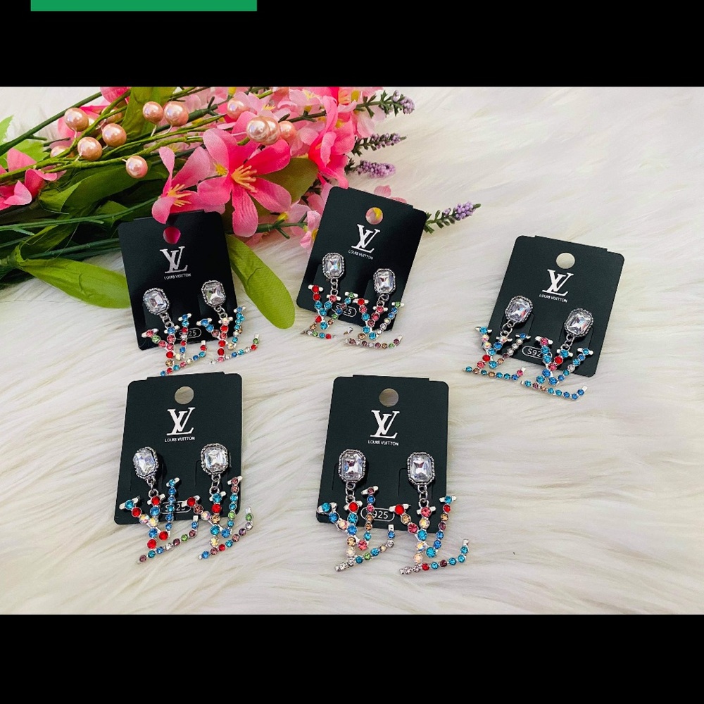 LV Multicolor Crystal Earrings
